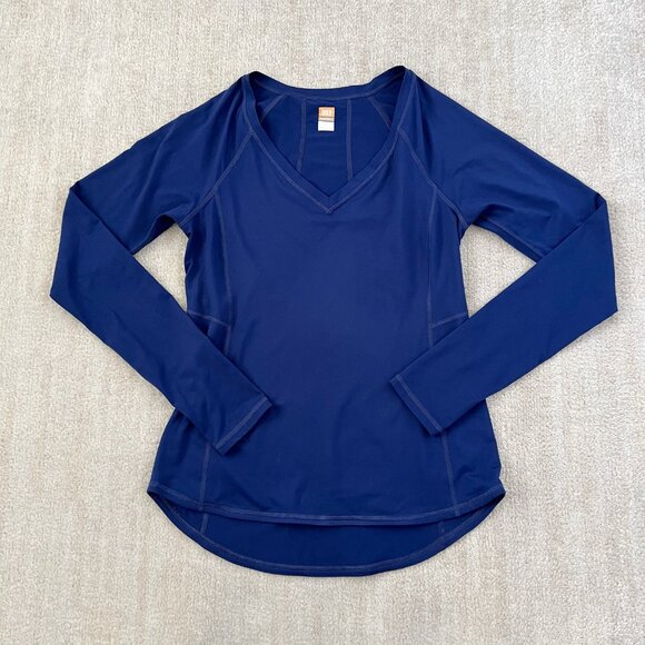 Lucy Tops - Lucy Activewear Long Sleeve V-Neck Blue Shirt Top M